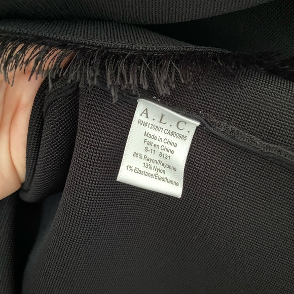 A.L.C. Black Fringe Heavy Knit Stretch Circle Midi Skirt XS - Picture 5 of 7